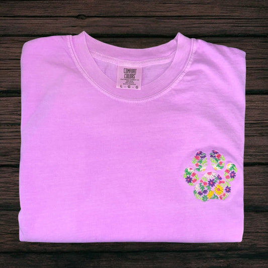 Floral Paw-print T-Shirt