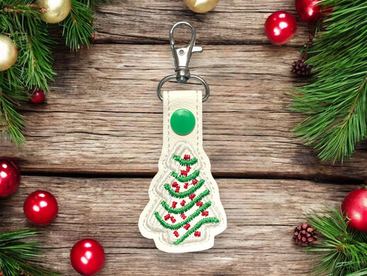 Christmas Tree Dessert Embroidered Keychain Mom (Green)