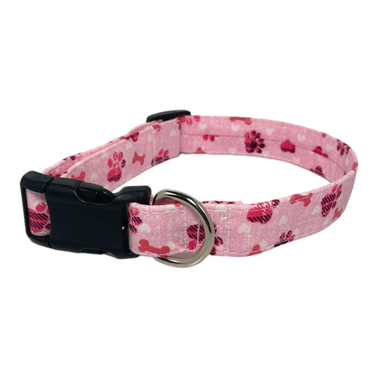 "Pink Paw-Prints" - Dog Collar